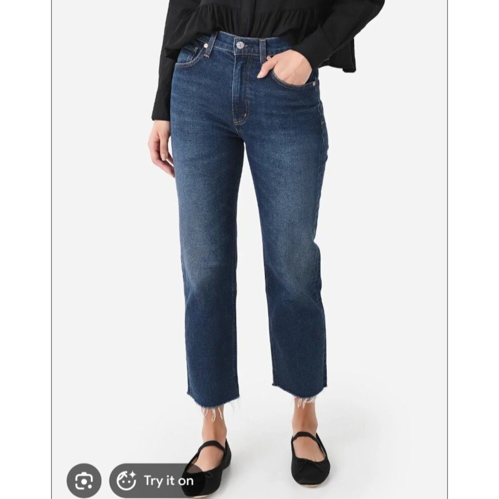 Citizen Of Humanity Daphne Crop Jean High Rise Raw Hem Size 24